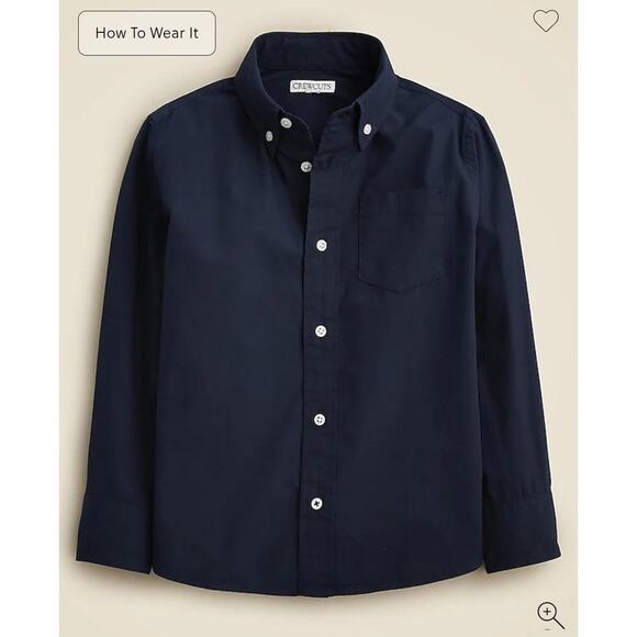 NWT Crewcuts Boy's Stretch Poplin Button-Down Shirt Blue 7 - Picture 1 of 6